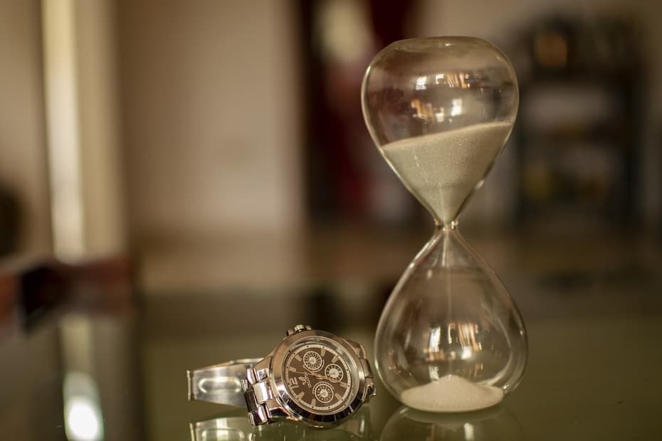 an hour glass showing the swift passage of time